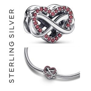 🌟 S925 Sterling Silver Infinity Heart Charm